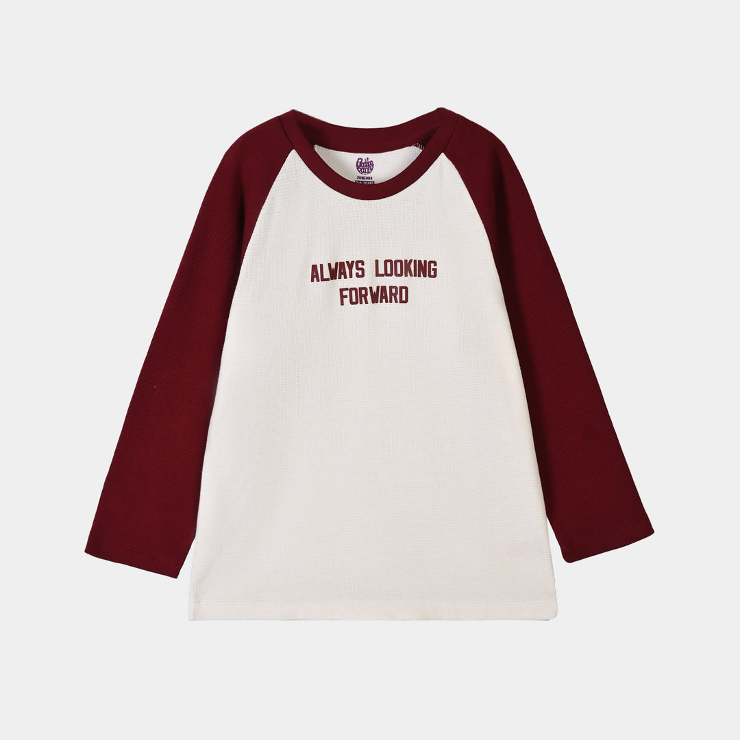 Boys Thermal T-Shirt F/S Looking Forward-Off White