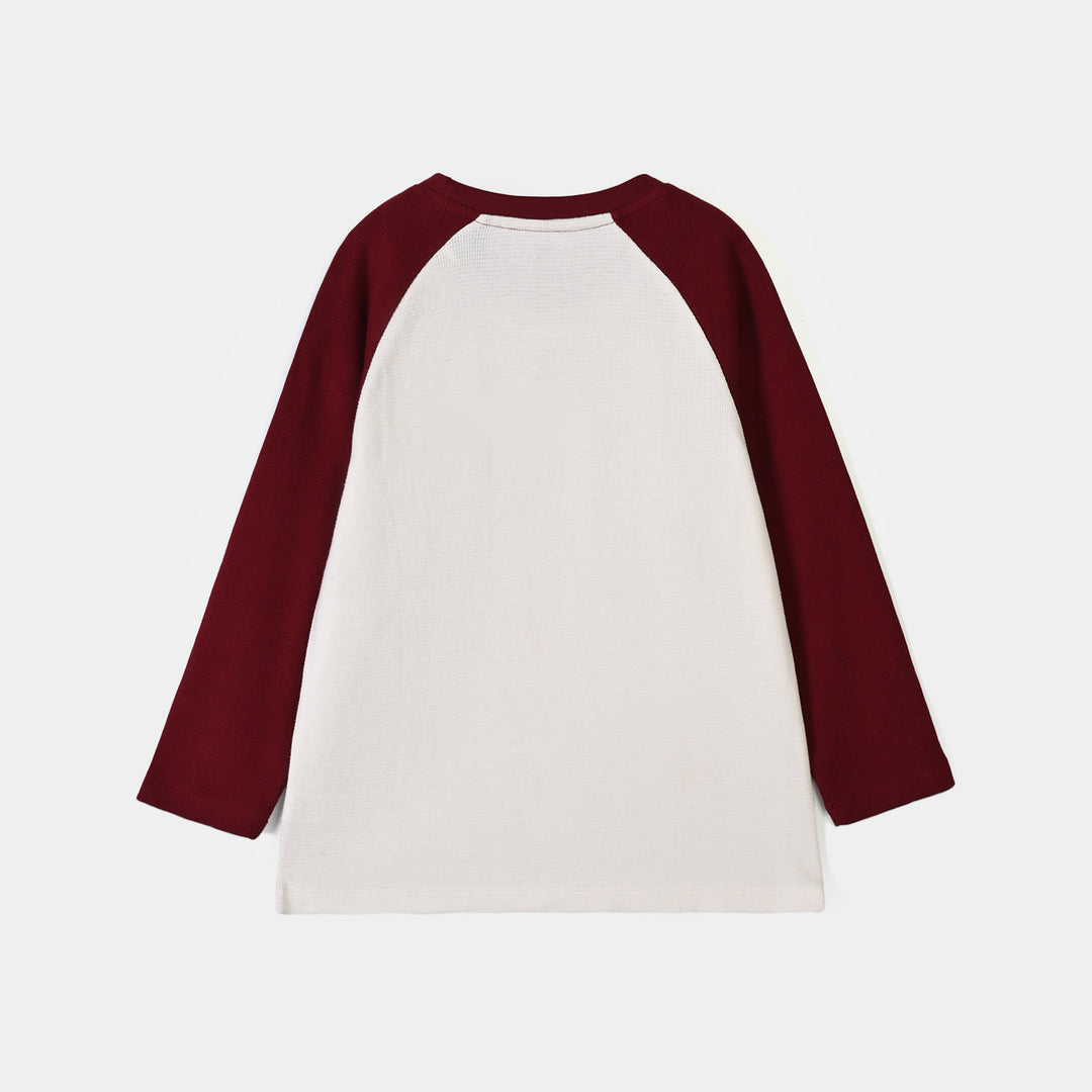Boys Thermal T-Shirt F/S Looking Forward-Off White
