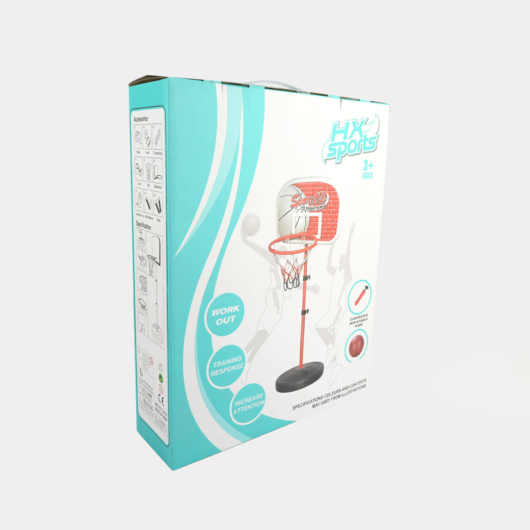 Height-Adjustable Kids Basketball & Stand Set