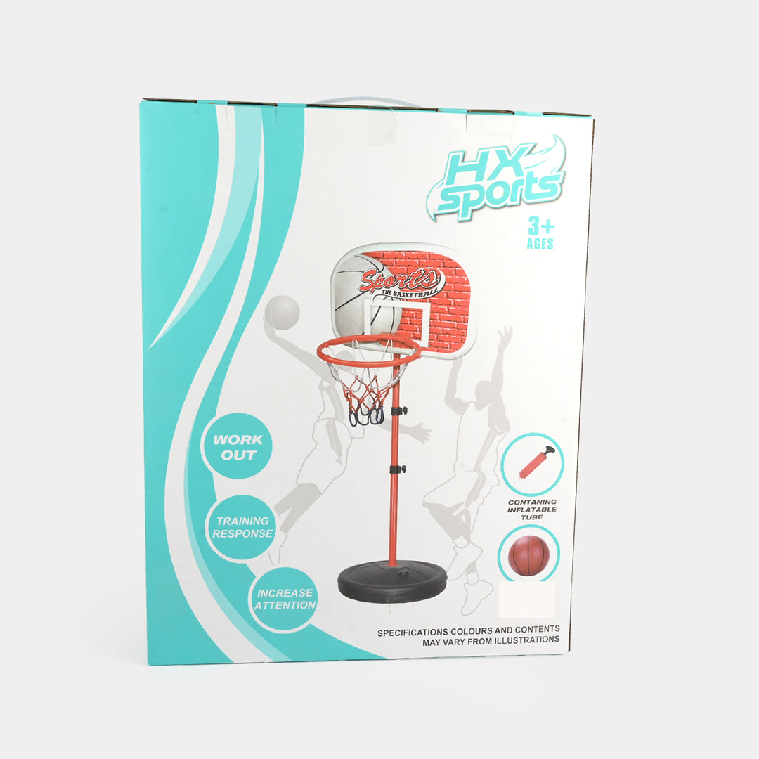 Height-Adjustable Kids Basketball & Stand Set