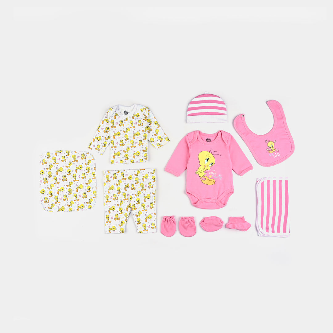 Infant Girls Cotton Interlock 9 Piece Set Character-mIX