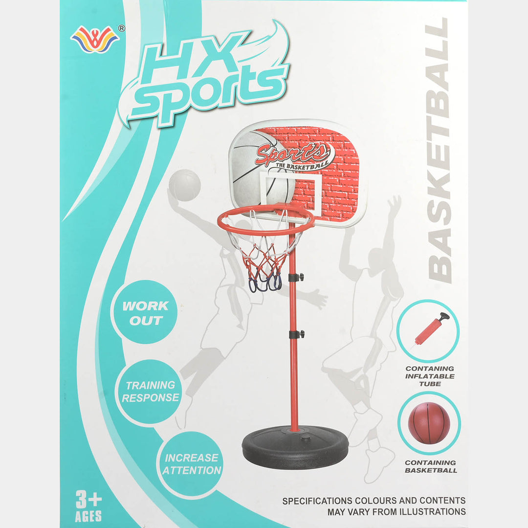 Height-Adjustable Kids Basketball & Stand Set
