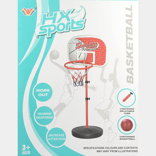 Height-Adjustable Kids Basketball & Stand Set