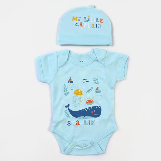 Infant Boys Cotton Poplin 7 Piece Set Marine Life-mIX