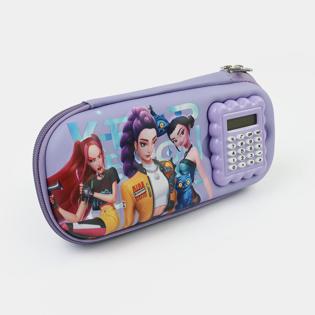 Stationery Pencil Pouch with Built-in Calculator