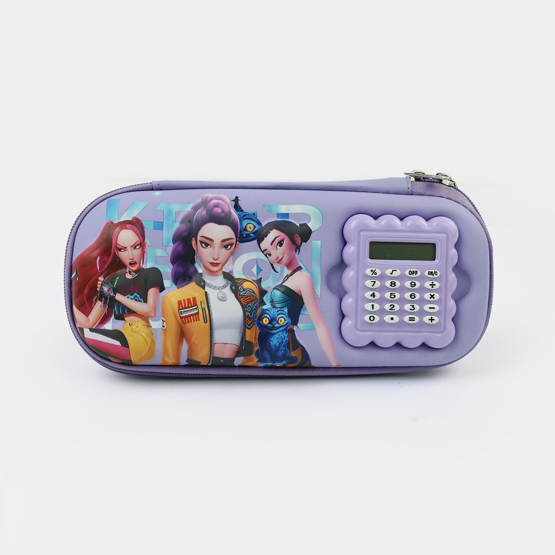 Stationery Pencil Pouch with Built-in Calculator