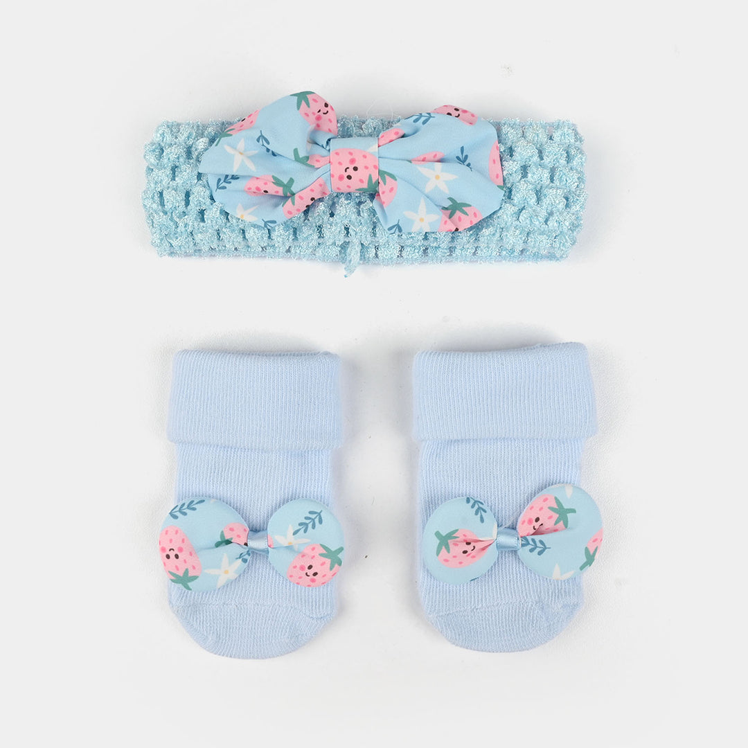 Baby Socks Booties with Headband | 3-12M