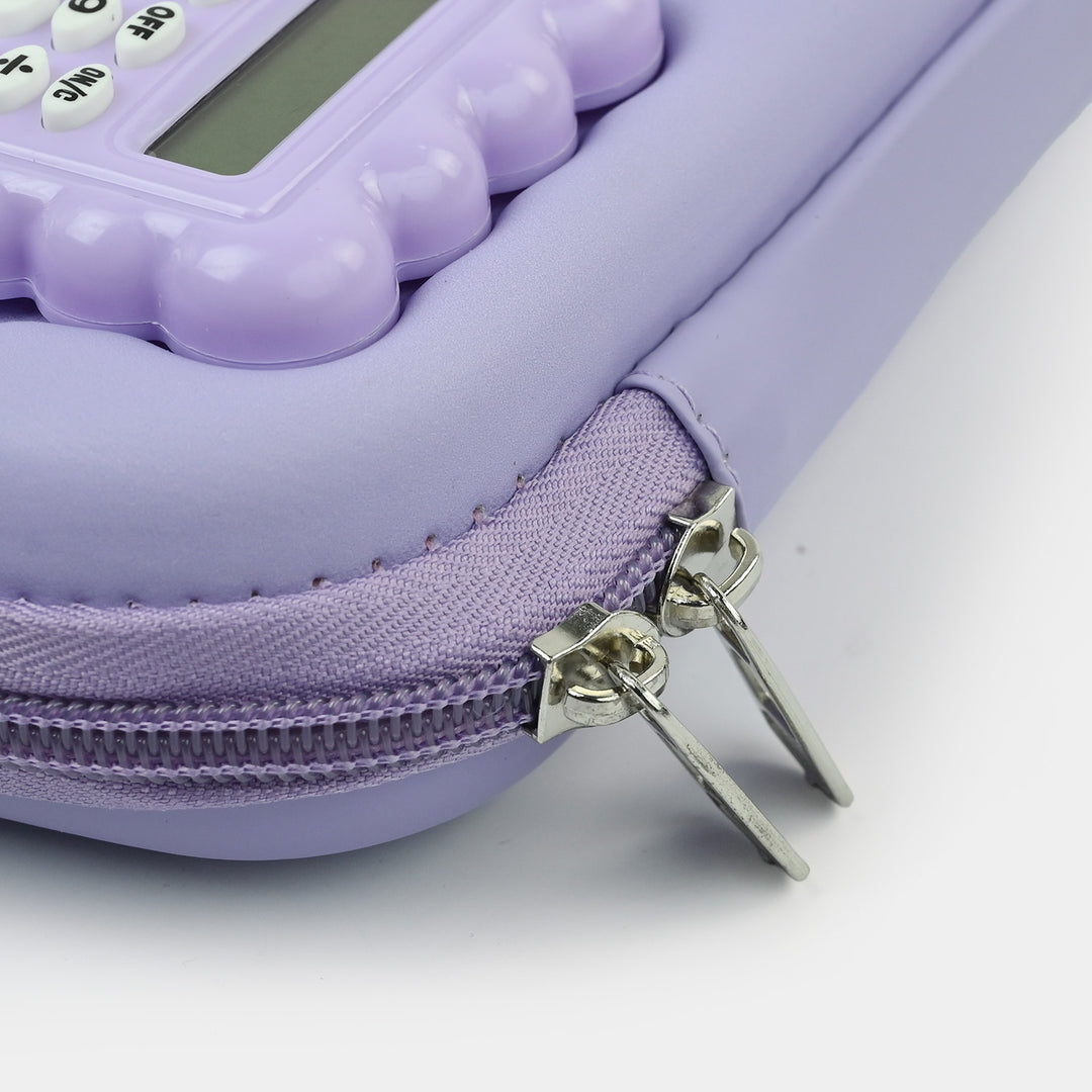 Stationery Pencil Pouch with Built-in Calculator