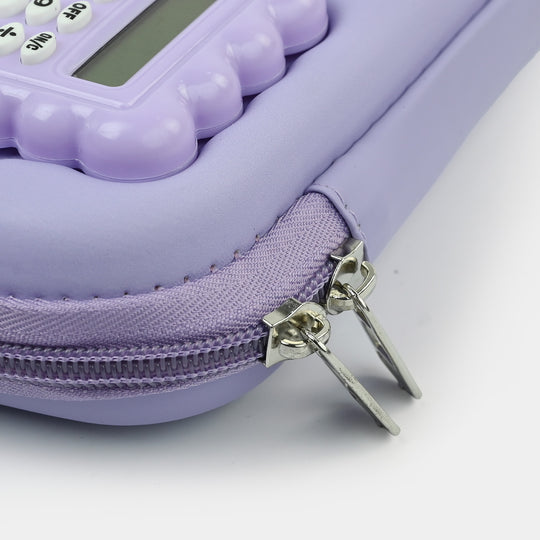 Stationery Pencil Pouch with Built-in Calculator