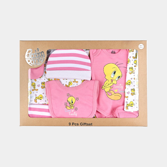 Infant Girls Cotton Interlock 9 Piece Set Character-mIX