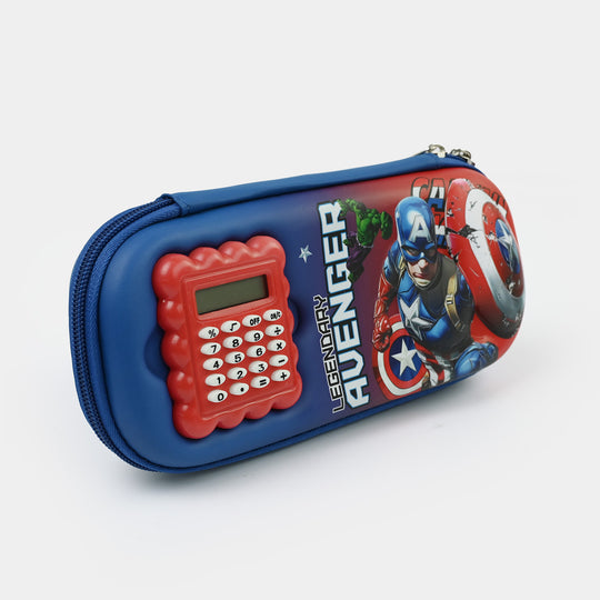 Stationery Pencil Pouch with Built-in Calculator