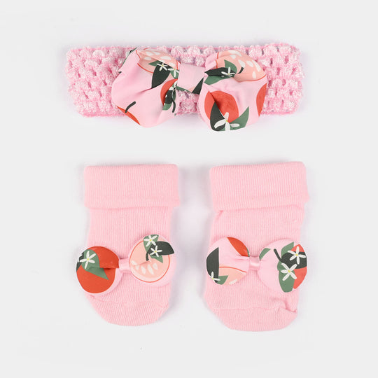 Baby Socks Booties with Headband | 3-12M