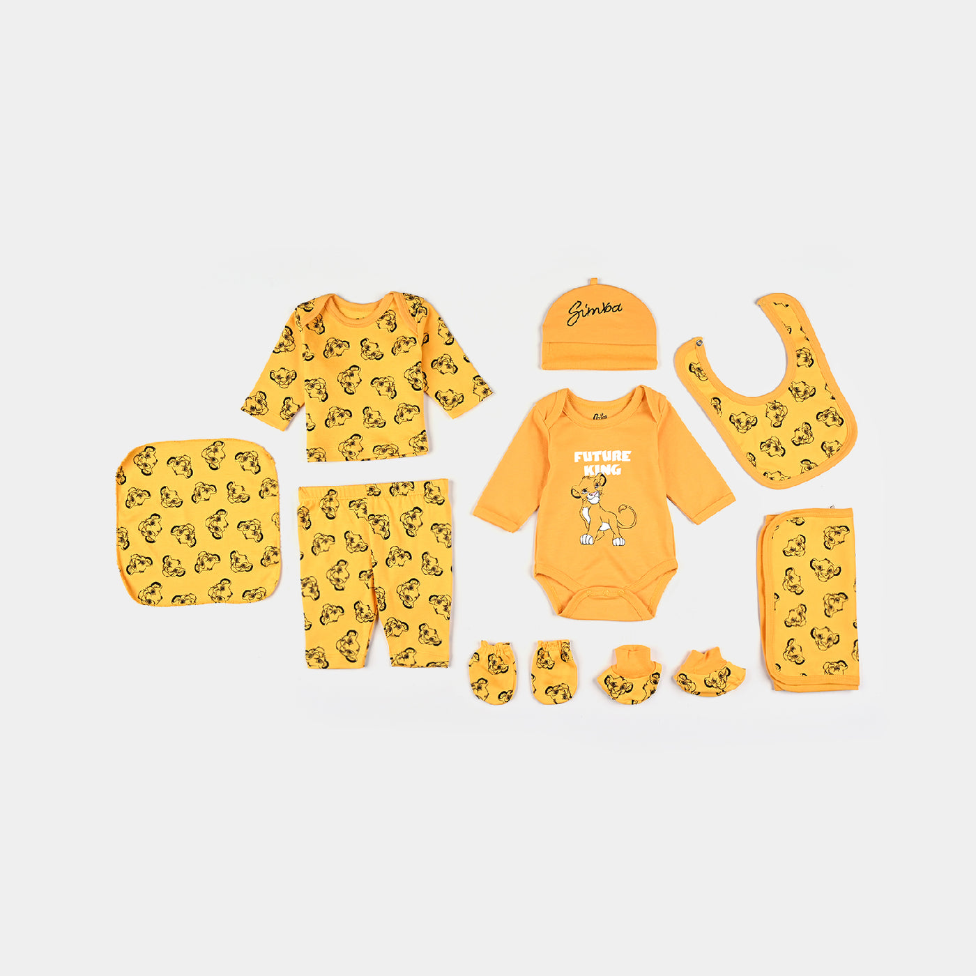 Infant Boys Cotton Interlock 9 Piece Set Lion King-Citrus