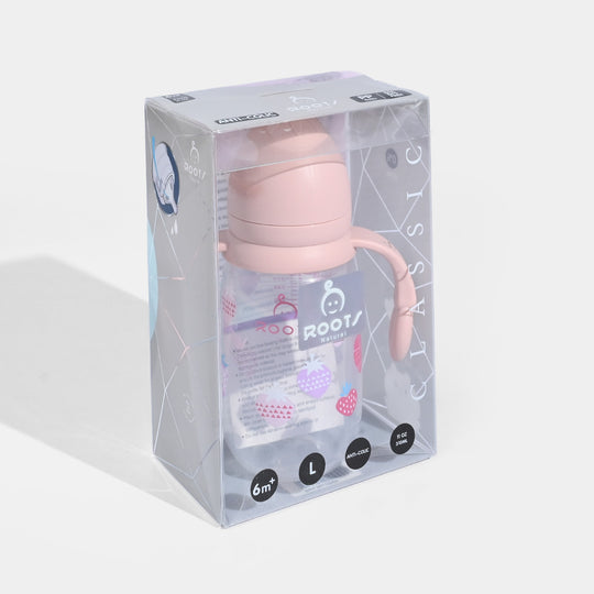 Roots Wide Neck Feeder Bottle 310ml - Pink  (J1009)
