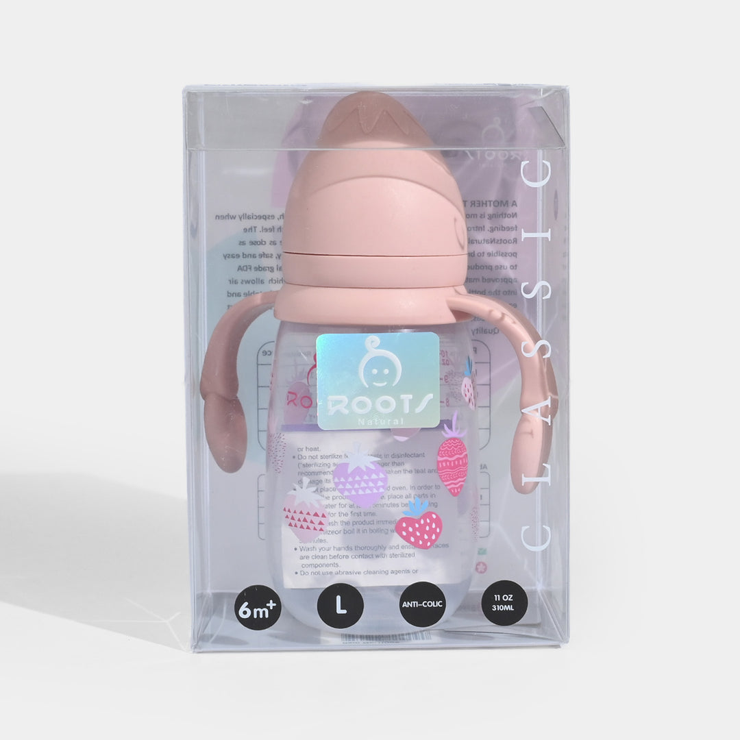 Roots Wide Neck Feeder Bottle 310ml - Pink  (J1009)