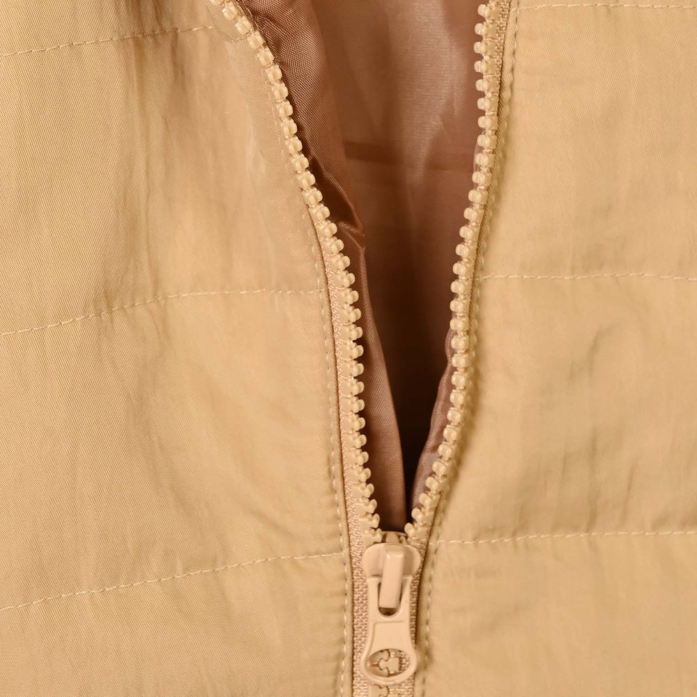 Infant Girls Puffer Romper Hooded Baby-BROWN