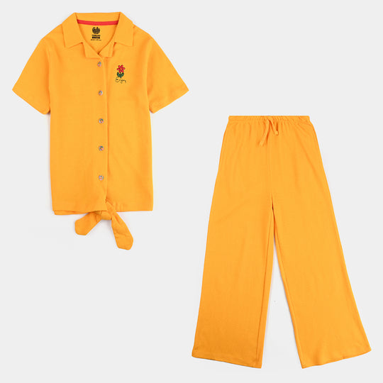 Girls Jersey/Terry 2 Piece Suit Enjoy-Citrus