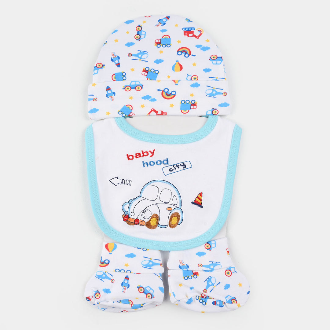 Baby Essentials Set Bib, Cap, & Socks