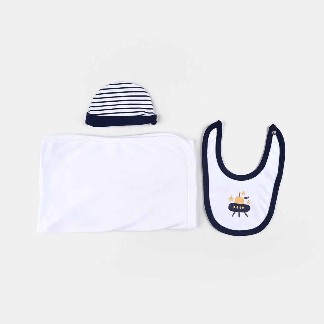 Infant Boys Cotton Interlock 5 PC Set-Navy/Stripe