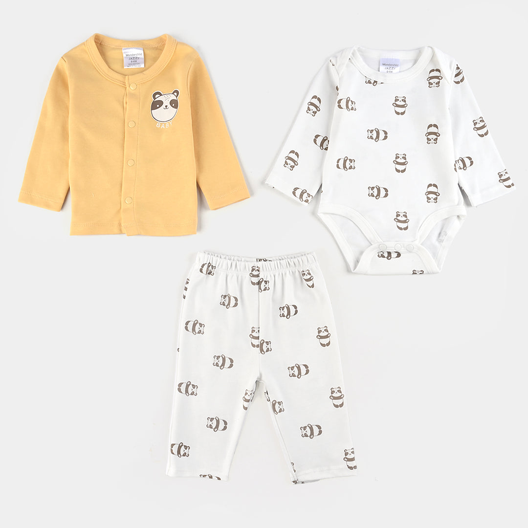Infant Boys Cotton Interlock 7 PC Set-Yellow/White