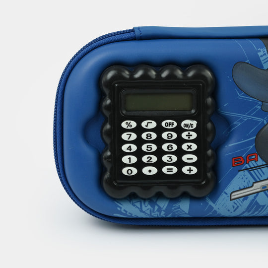 Stationery Pencil Pouch with Built-in Calculator