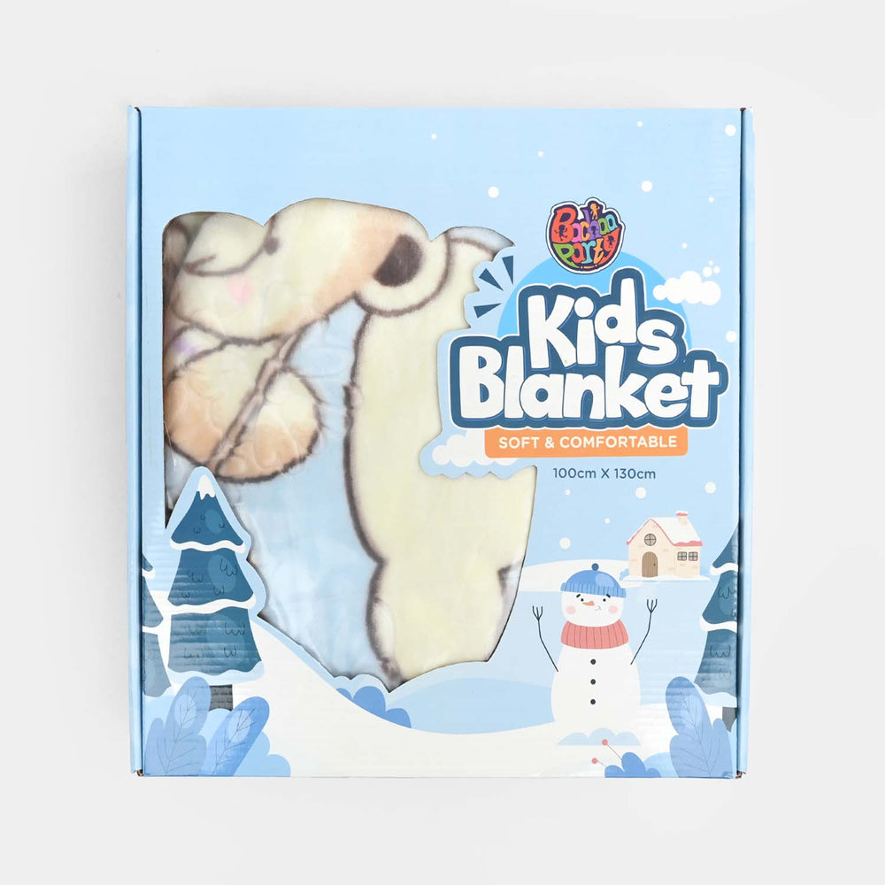 Butterfly & Bear Sky Blue Baby Blanket | 100x130