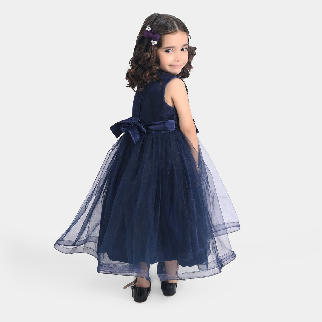 Girl Sequence Fancy Frock Glow-B-Navy Blue