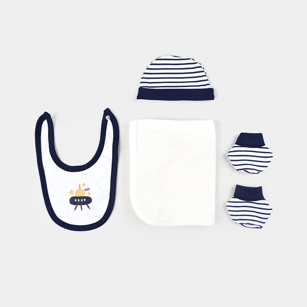 Infant Boys Cotton Interlock 7 PC Set-Navy Stripe