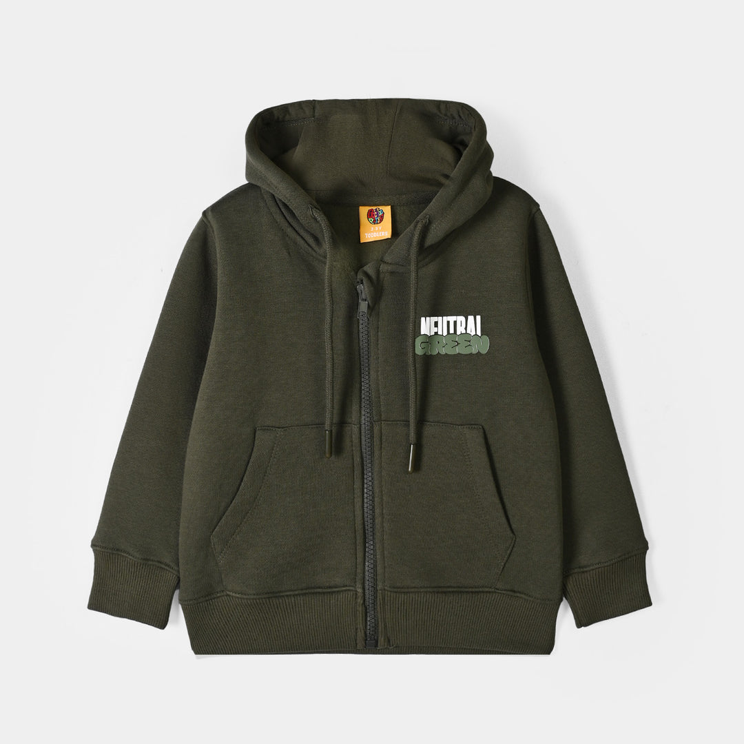 Boys Fleece Knitted Jacket Basic Green