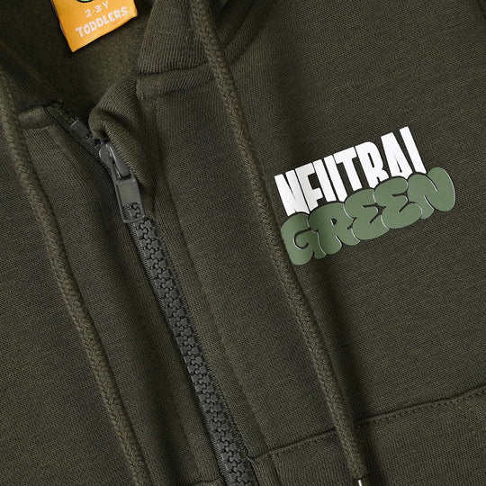 Boys Fleece Knitted Jacket Basic Green