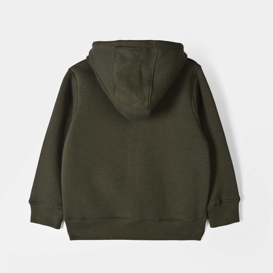 Boys Fleece Knitted Jacket Basic Green