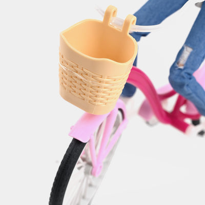 Defa Lucy Doll With Stylish Pink Bicycle