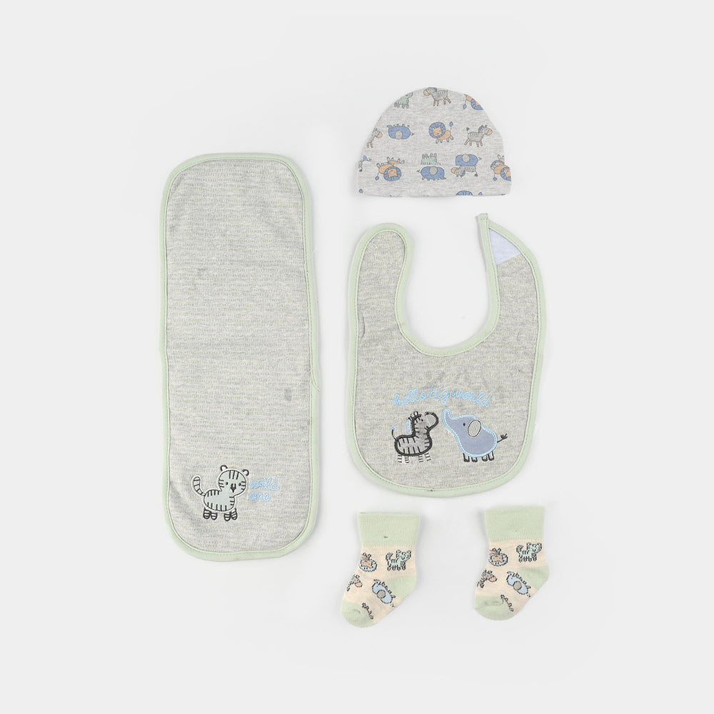 Baby Essentials Set Bib, Cap, & Socks