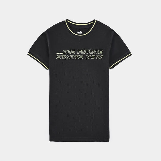 Boys Pique T-Shirt H/S The Future-Jet Black