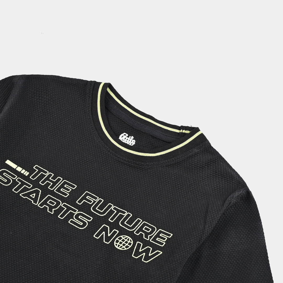 Boys Pique T-Shirt H/S The Future-Jet Black