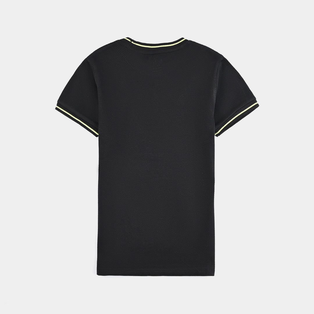 Boys Pique T-Shirt H/S The Future-Jet Black