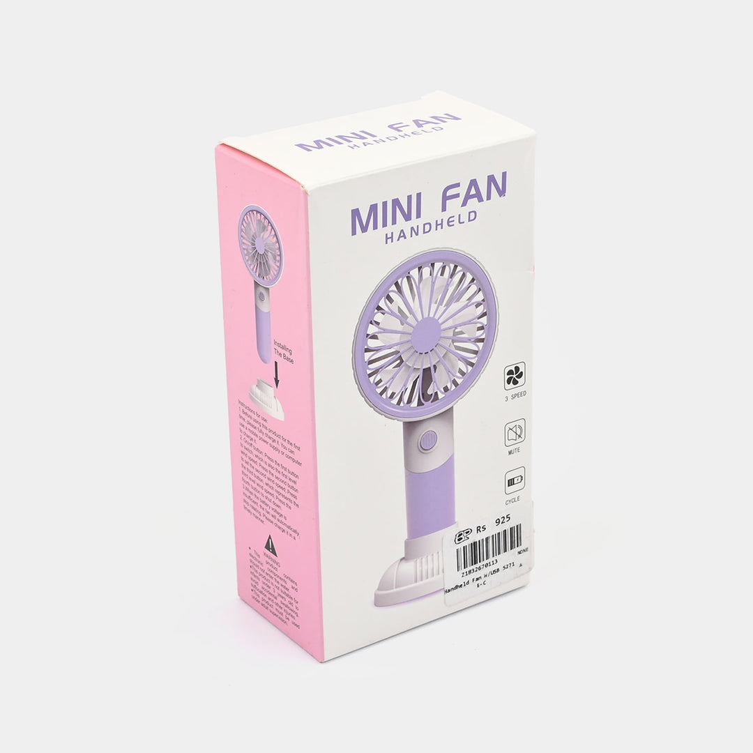 Portable Rechargeable Small Handheld Fan with Night Light and USB Charging