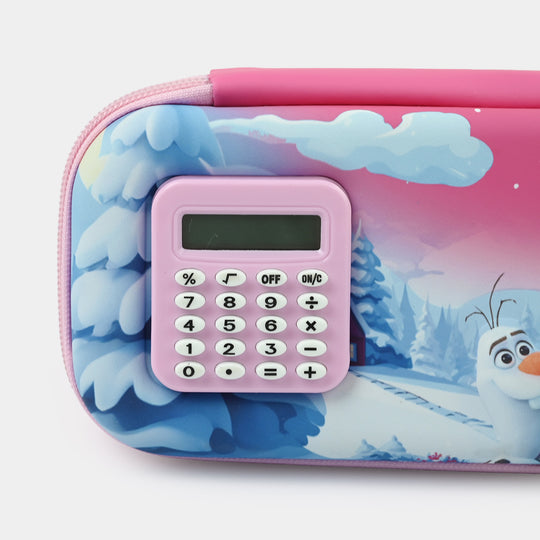 Stationery Pencil Pouch with Built-in Calculator