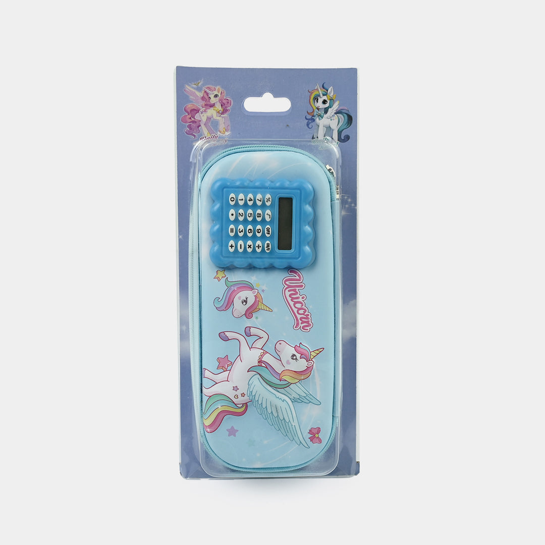 Stationery Pencil Pouch with Built-in Calculator