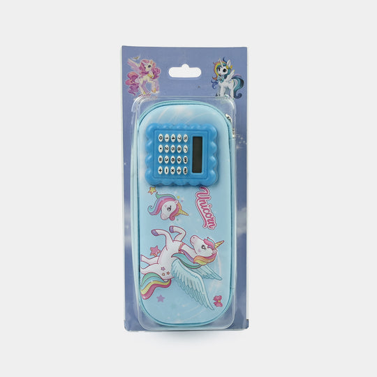 Stationery Pencil Pouch with Built-in Calculator