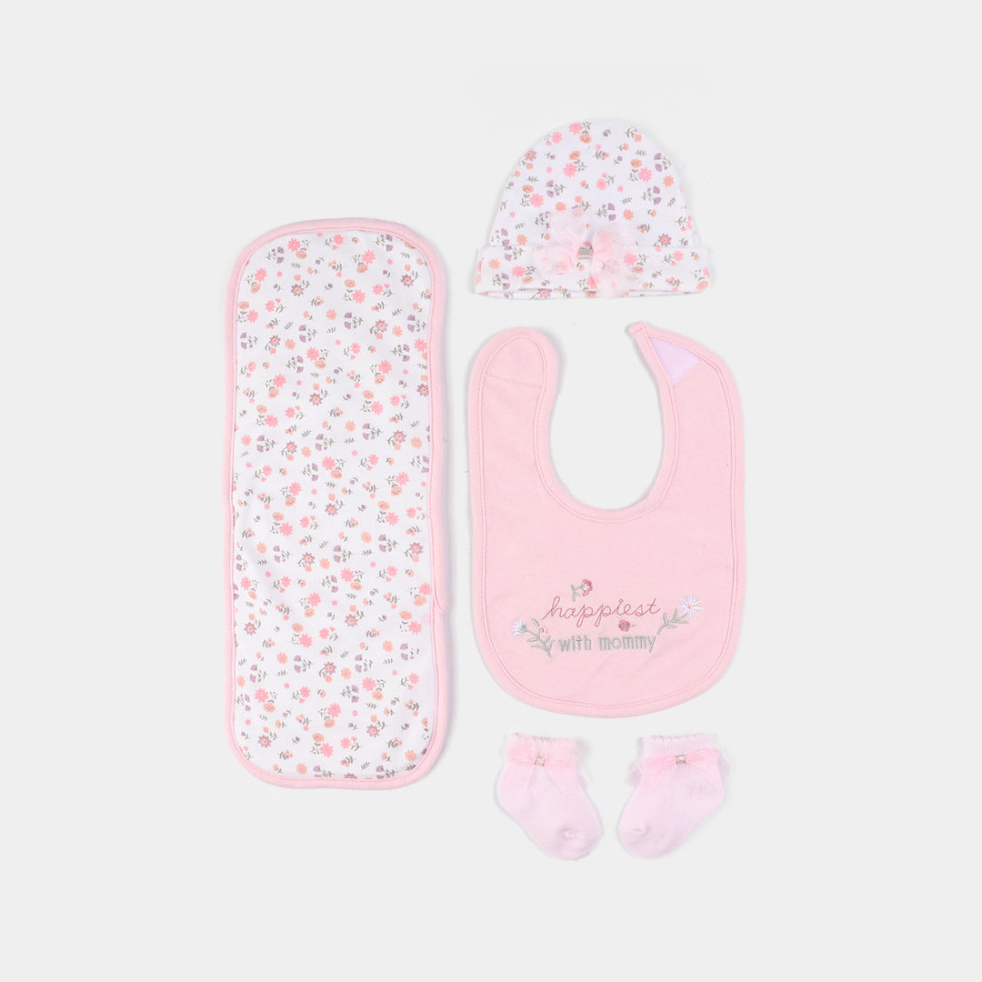 Baby Essentials Set Bib, Cap, & Socks