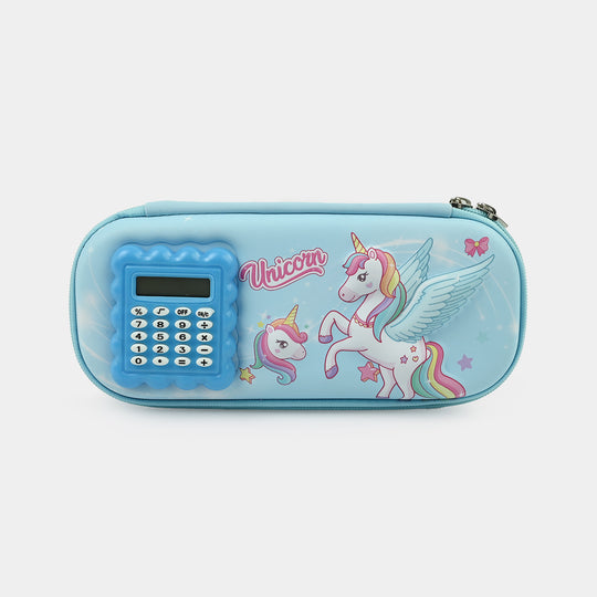 Stationery Pencil Pouch with Built-in Calculator