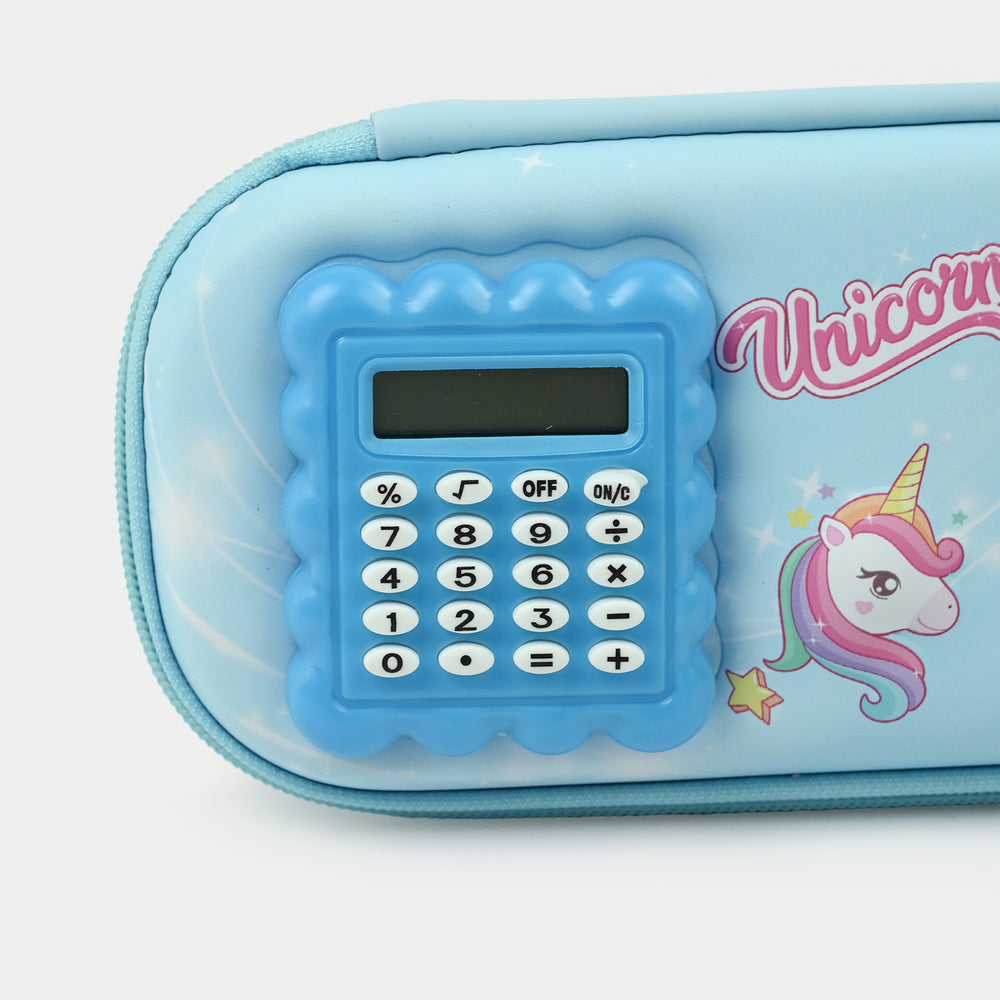 Stationery Pencil Pouch with Built-in Calculator