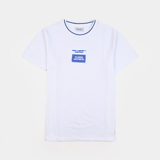 Teen Boys Jumbo Pique Tee Aesthetic-White