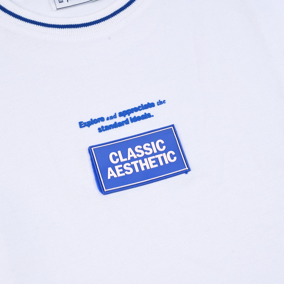 Teen Boys Jumbo Pique Tee Aesthetic-White