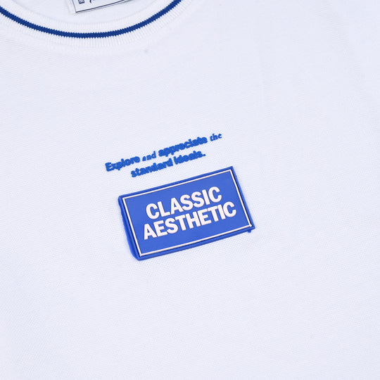 Teen Boys Jumbo Pique Tee Aesthetic-White