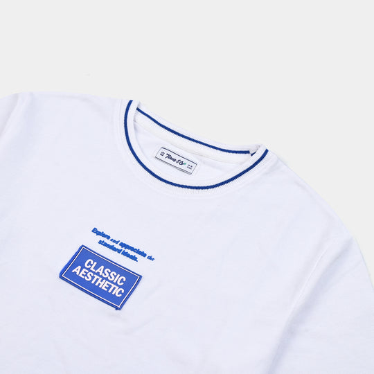 Teen Boys Jumbo Pique Tee Aesthetic-White