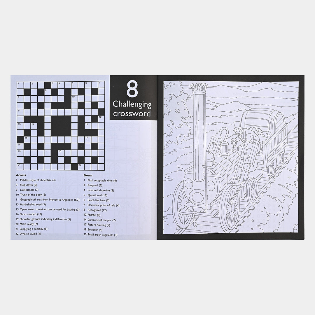 Activity Coloring and Crossword Book