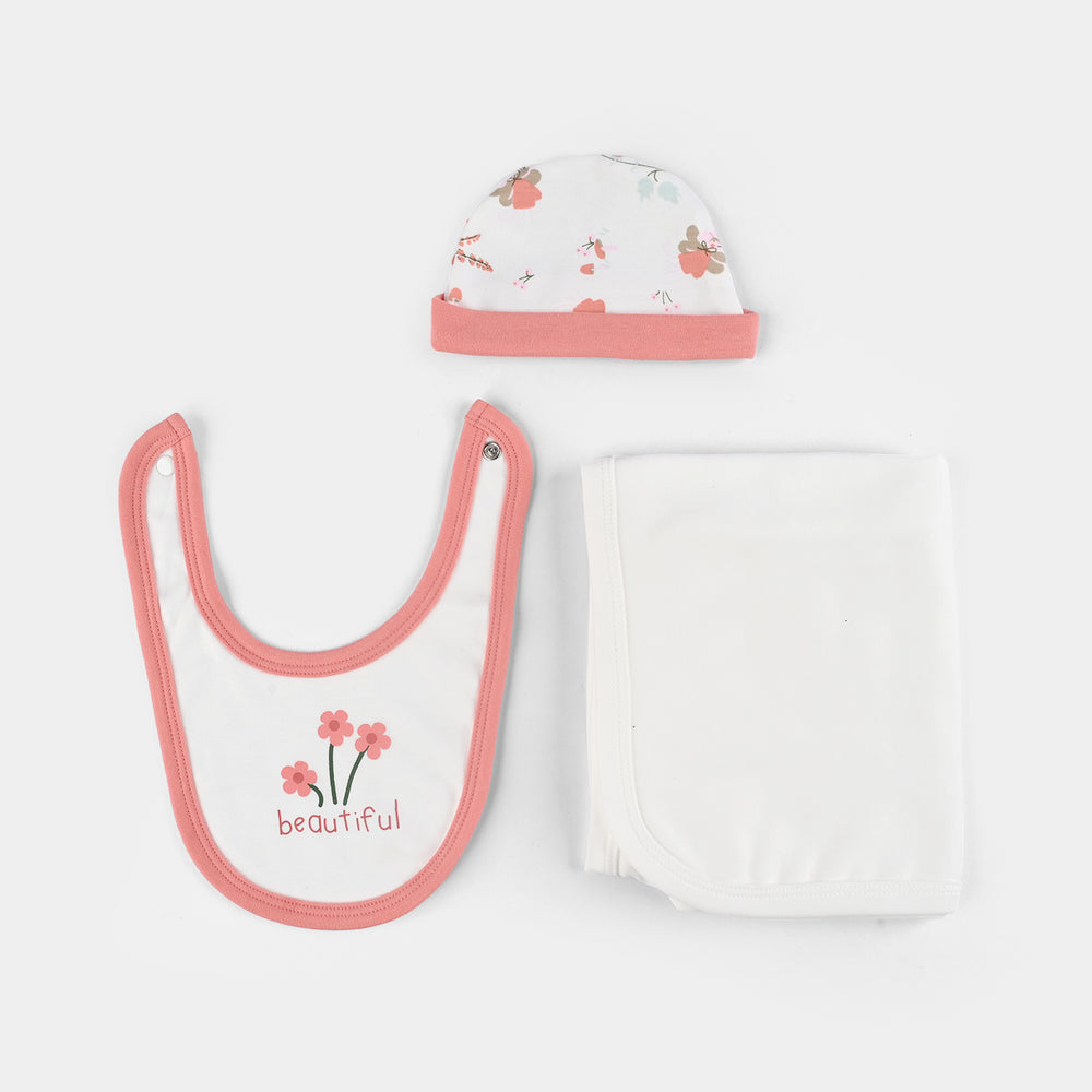 Infant Girls Cotton Interlock 5 PC Set-Pink/White/Green