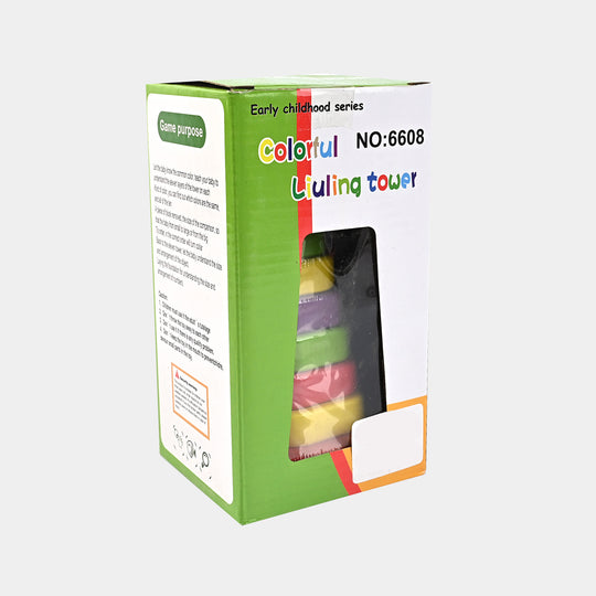 Wooden Colorful Building Stacking Tower for Kids